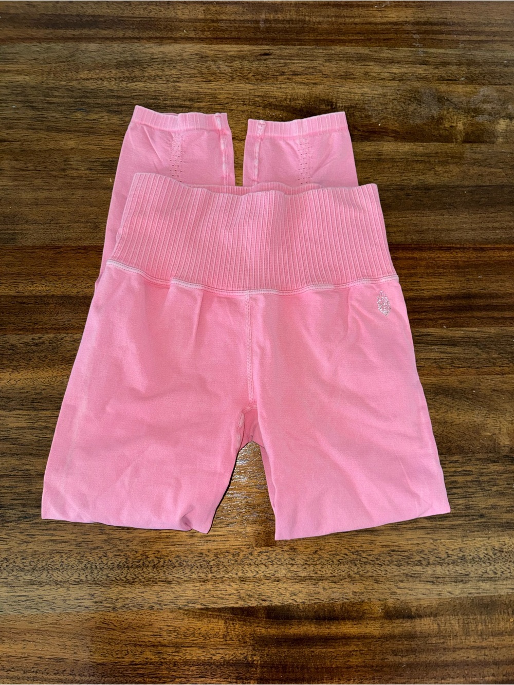 FP Movement by Free People Good Karma Pink Seamless Ribbed High-Waist leggings